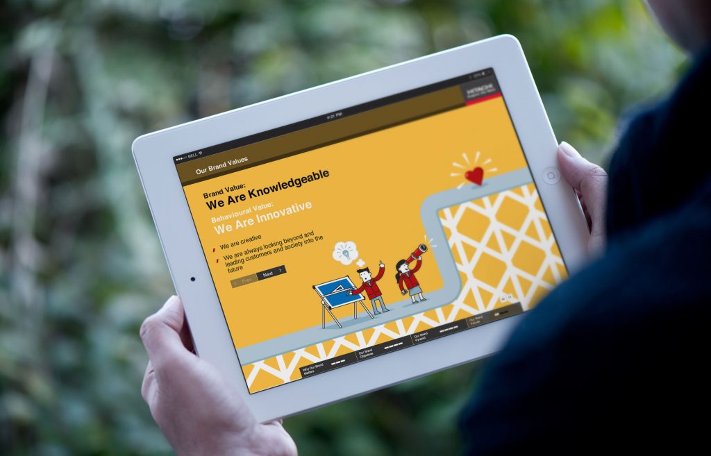 Brand guidelines digital training tool for Hitachi