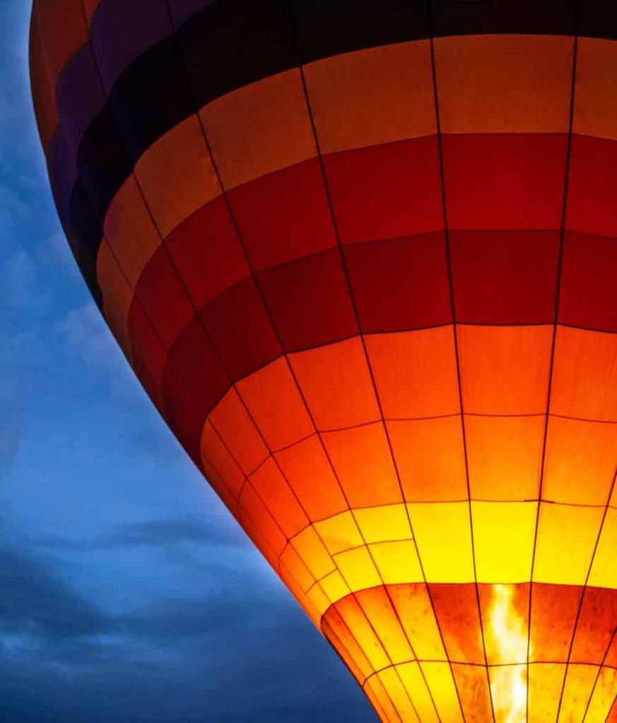 Hot air balloon being ignited
